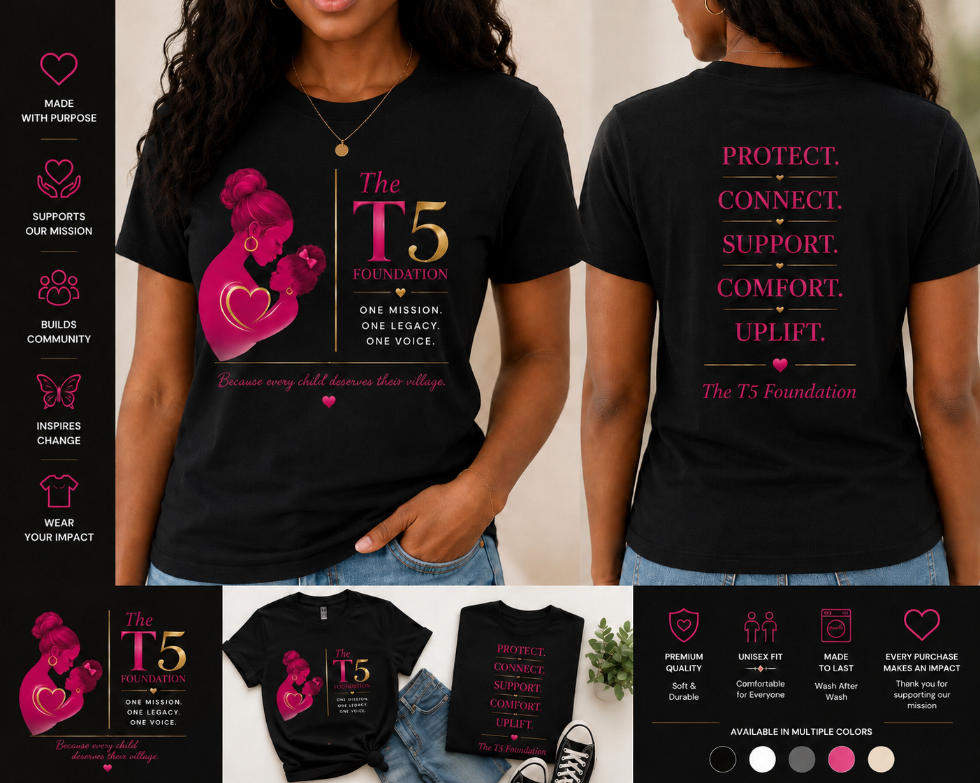 T5 Essentials Tee — Black