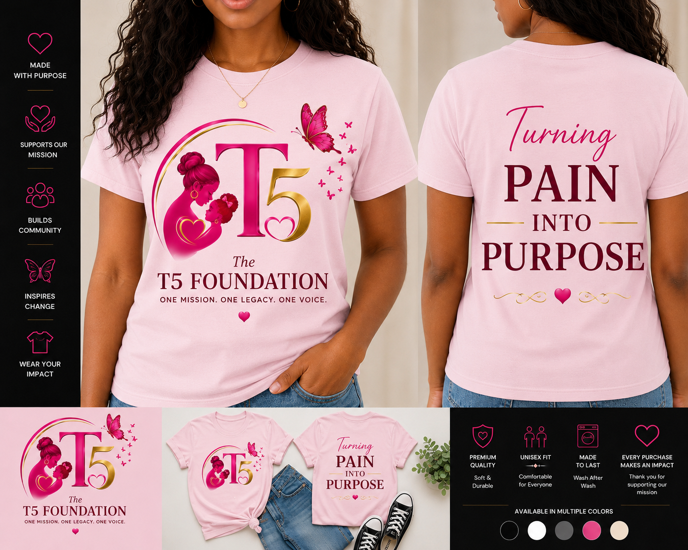 T5 Essentials Tee — Pink